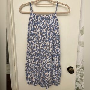 Blue and White Patterned Mini Dress